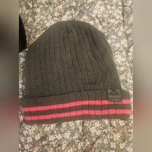 Lonsdale Pink Gray Striped Knit Hat Beanie Skinhead Mod Boxing England